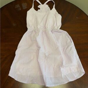 Peach Love California Striped Mini Dress - Pink and White